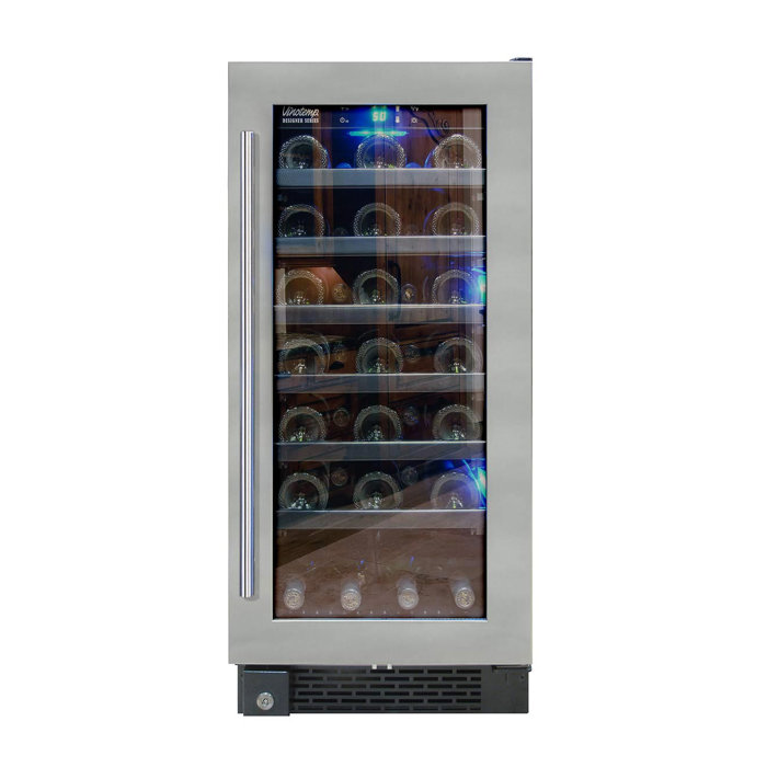 Vinotemp 14.96'' 34 Bottle Single Zone BuiltIn Wine Refrigerator Wayfair